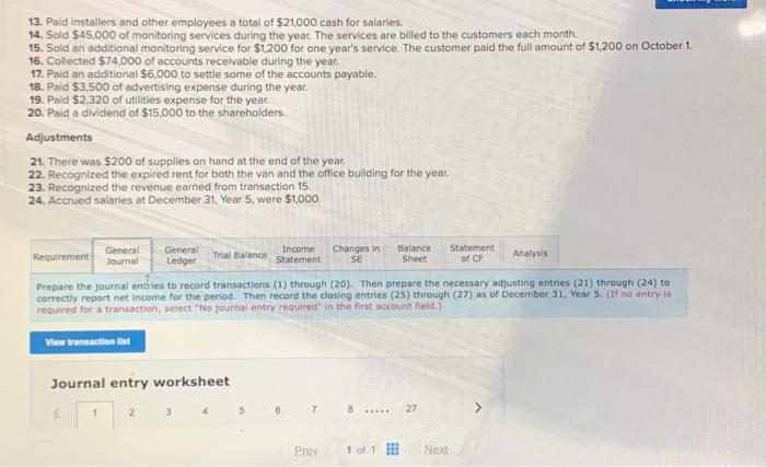 LO 5-1, 5-2, 5-3, 5-4, 5-5 The trial balance of Pacilio Security