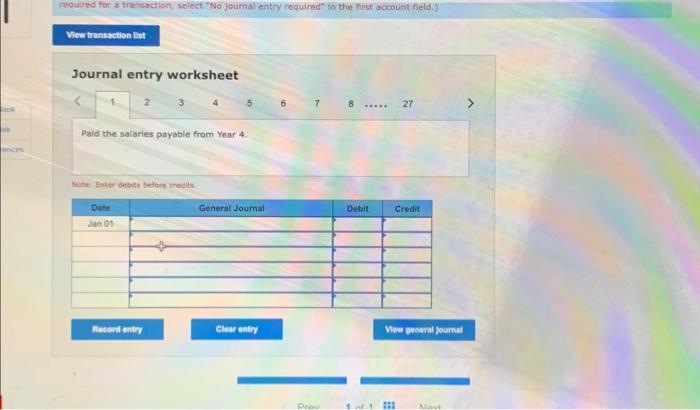 Services, Incorporated as of January 1, Year 5, had the following normal