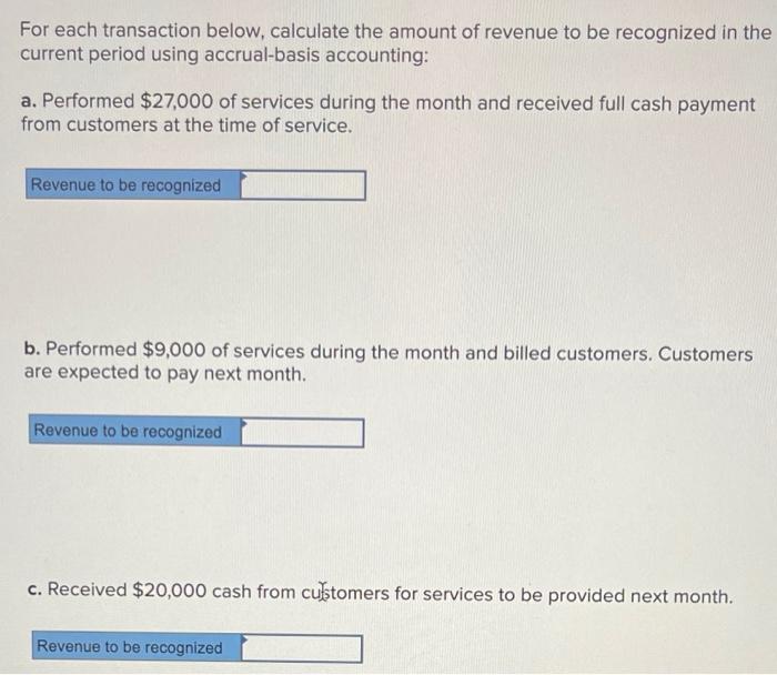 please show work. thank you! For each transaction below, calculate the amount