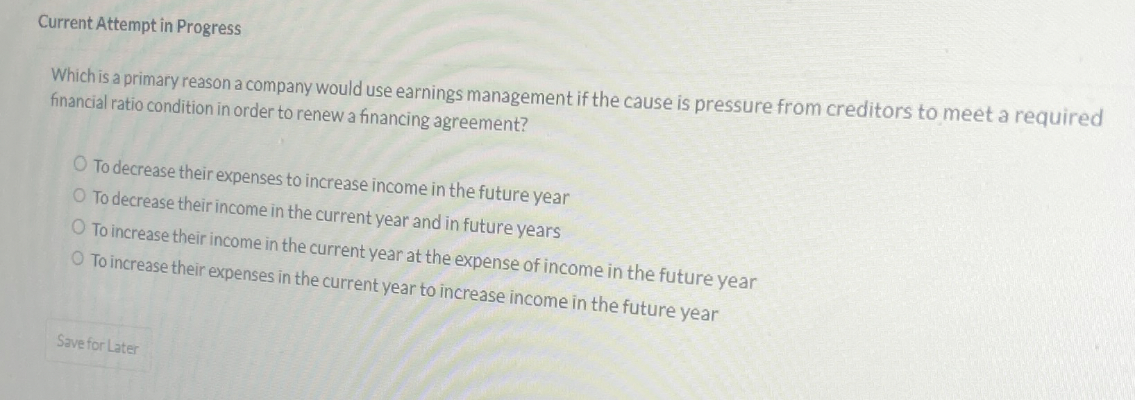  Current Attempt in Progress Which is a primary reason a company