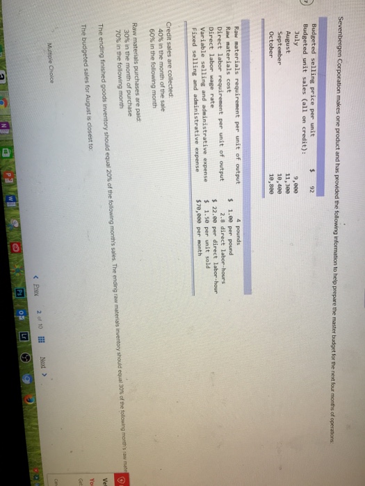  Same one question Corporation makes one product and has provided the