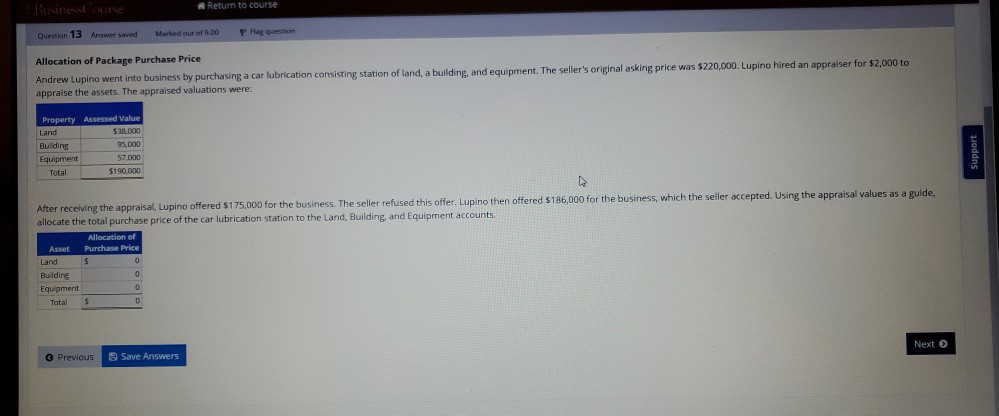 Return to course Question 13 Answer saved Marked out of 9.00