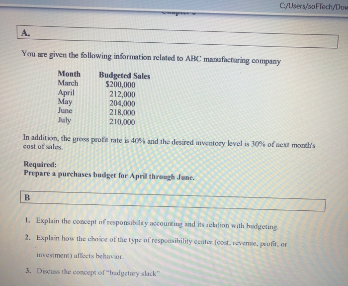  part B soluthion?? C:/Users/soFTech/Dov A. You are given the following information