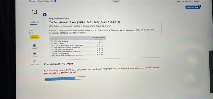 Can i get help please!! Chapter 1 Foundational 15 13 Part 1315