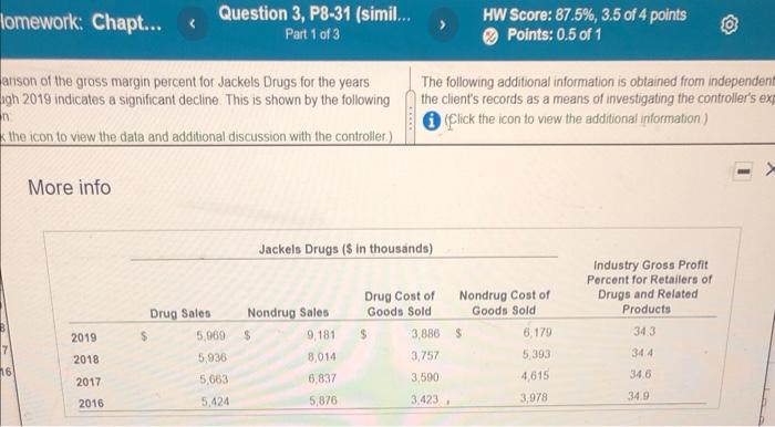 4 points Part 1 of 3 Save Points: 0.5 of 1 Your