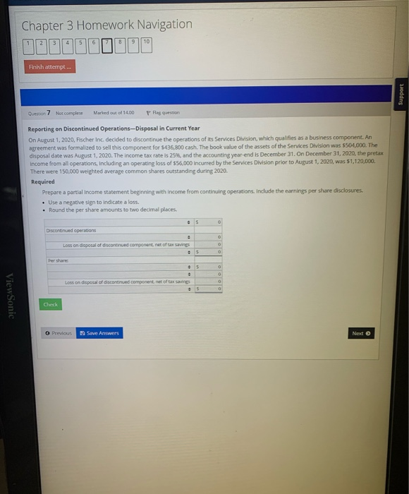  Chapter 3 Homework Navigation DODDIDDIW Finish attempt Support Question 7 Not