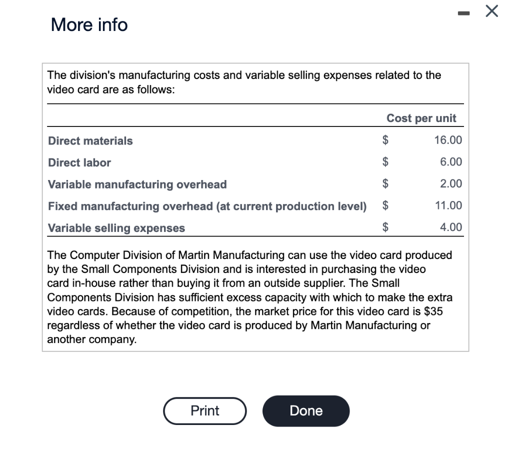 between the divisions of the company, what would be the lowest acceptable