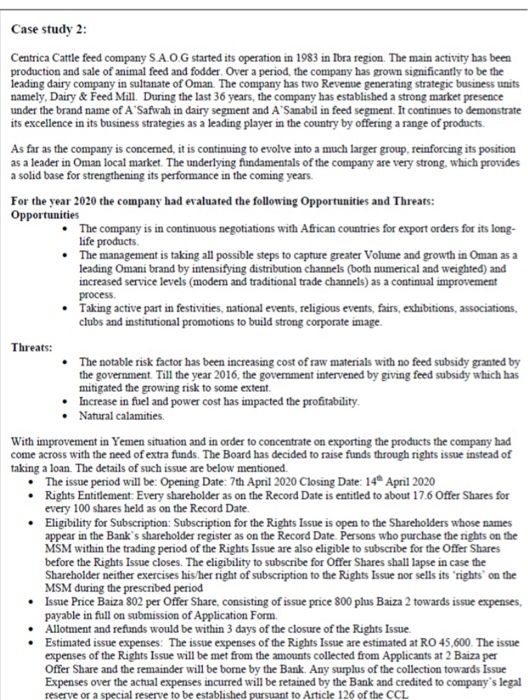  Case study 2: Centrica Cattle feed company S.A.O.G started its operation