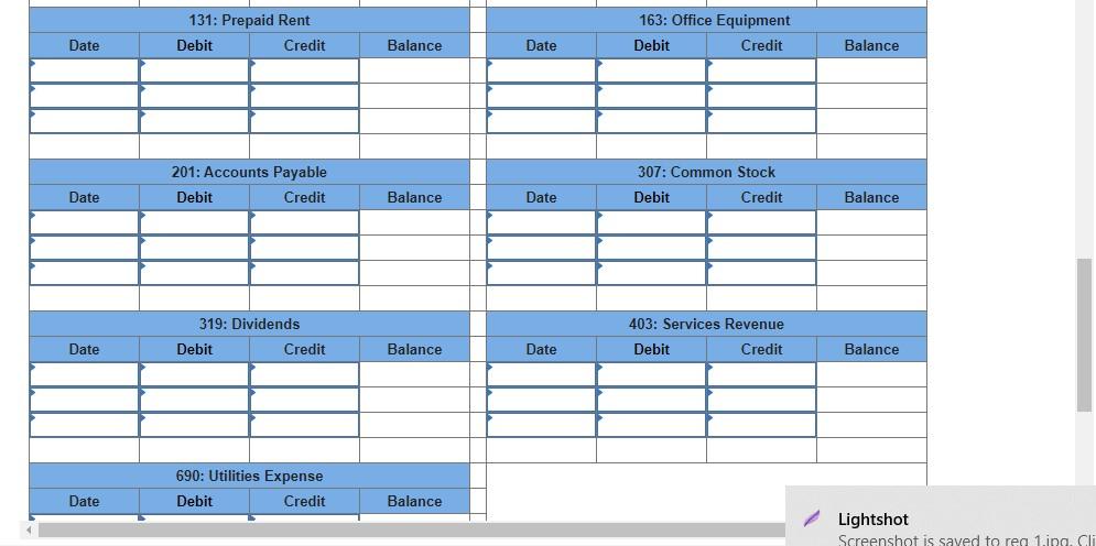 the journal entries from part 1 to the ledger accounts. 101: Cash