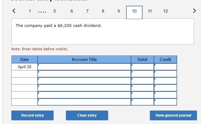 Journal entry worksheet The company completed services for a client and immediately