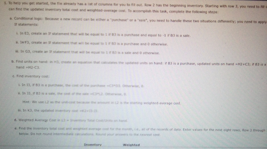  To help you get started, the file already has a list