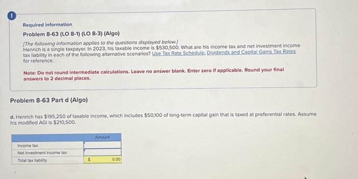 (Algo) [The following information applies to the questions displayed below] Henrich is