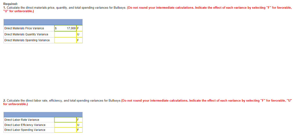 advance! 3. 10.000 points Bullseye Company manufactures dartboards. Its standard cost information