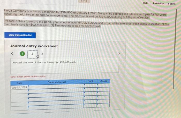 for $184,800 on January 1, 2021. Straight-line depreciation is taken each year