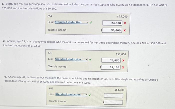 PLEASE SHOW WORK!! c. Scott, age 49, is a surviving spouse. His