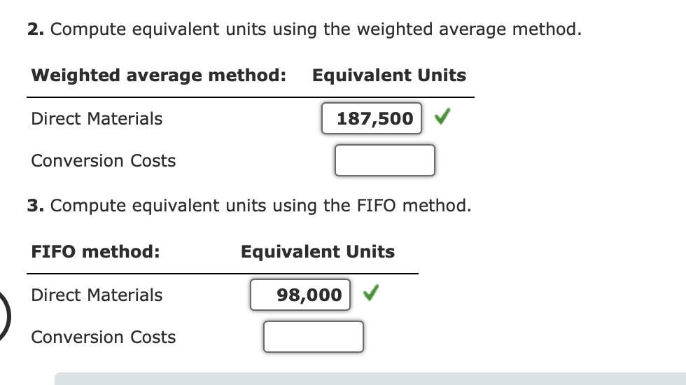 Units Middelton Company manufactures a product that passes through two processes: Fabrication