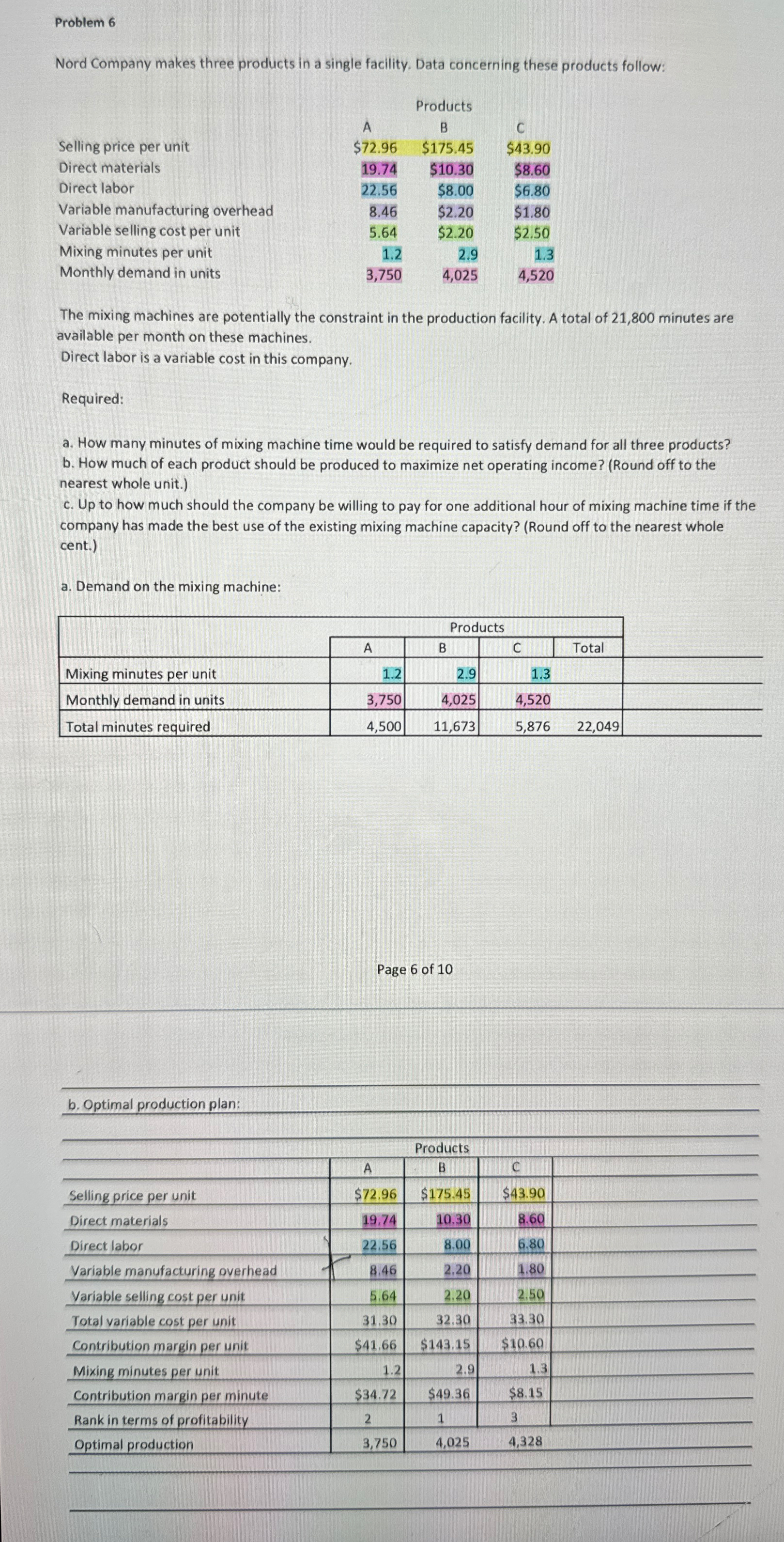  Explain the answers For problem B 
