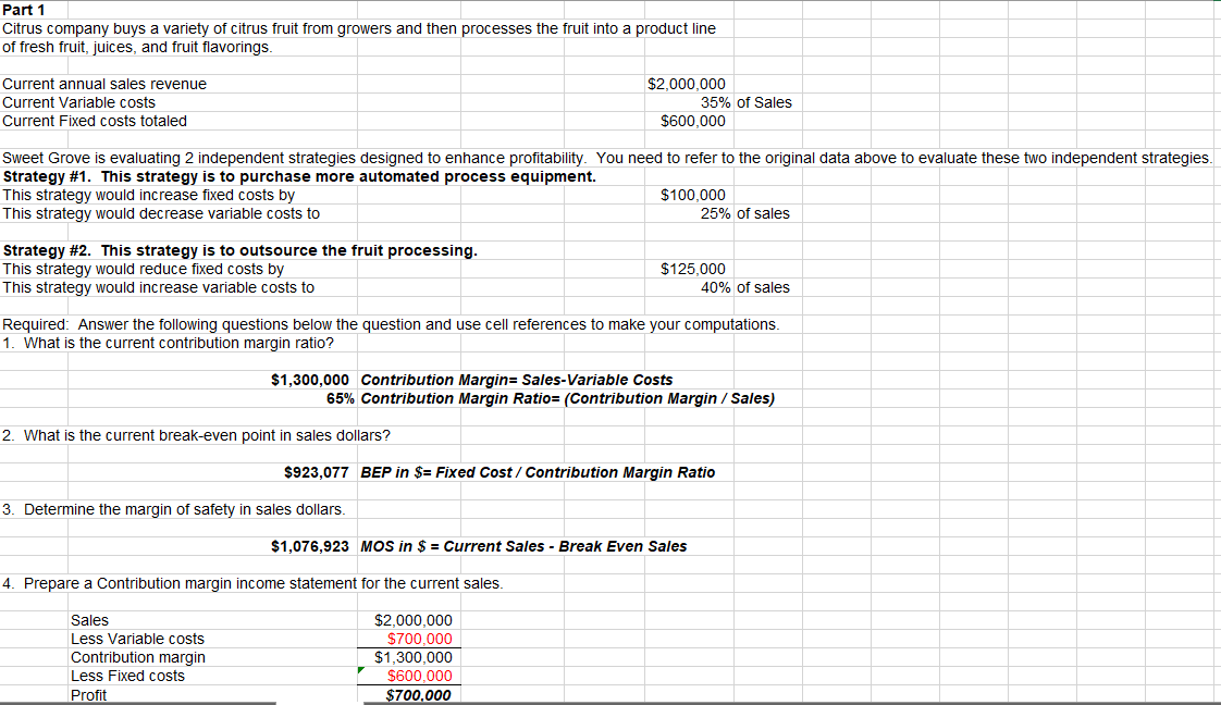 Using the information below please answer the following: Describe one strength and