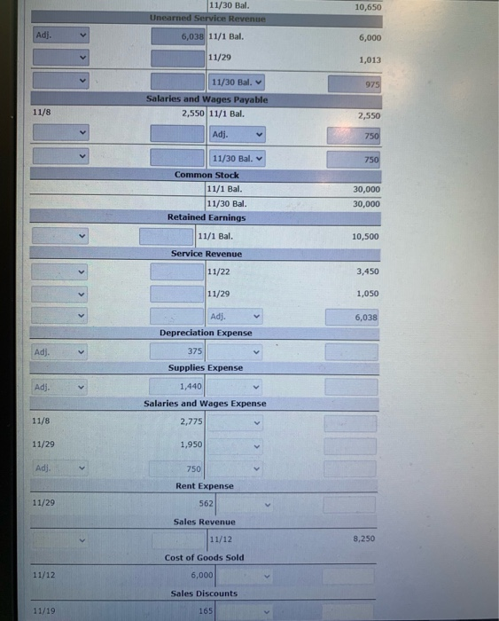 adjusting entries. (Credit account titles are automatically indented when the amount is