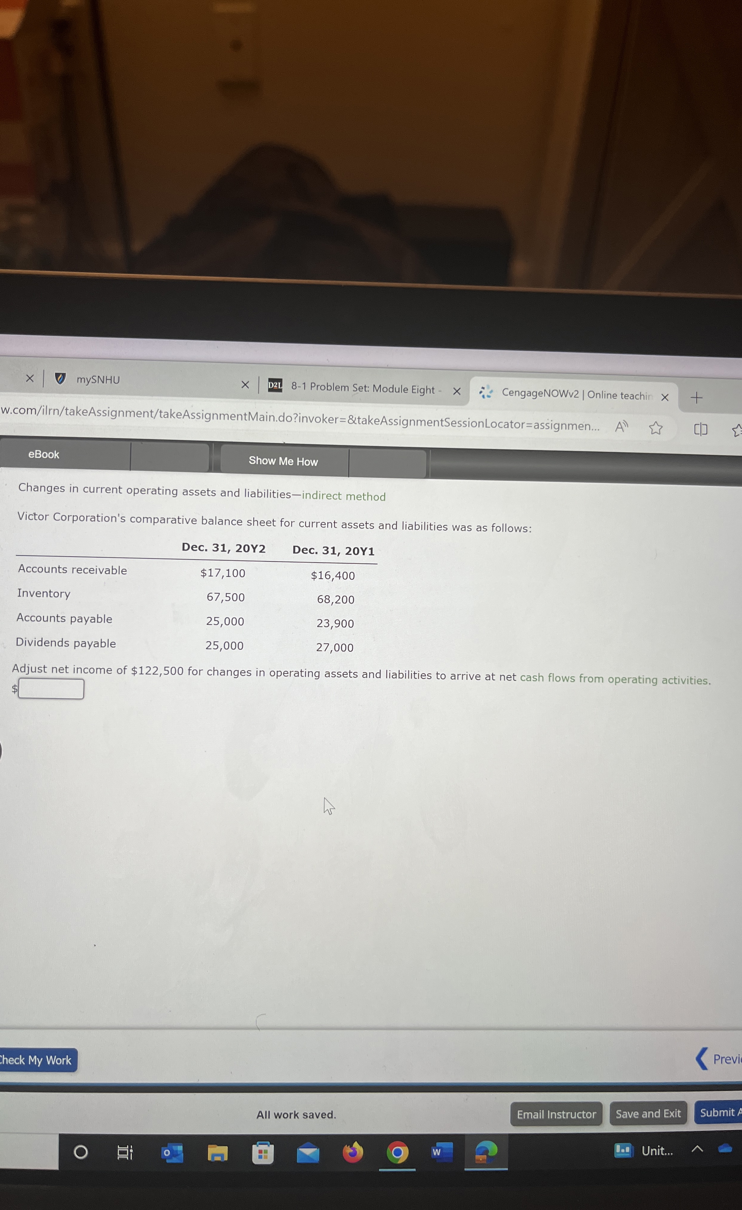  w.com Show Me How Changes in current operating assets and liabilities-indirect