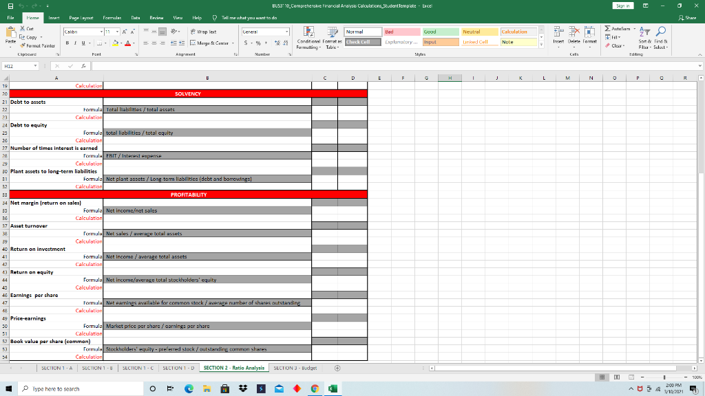 information to fill in the ratio analysis portion. Thank you!!! Below is