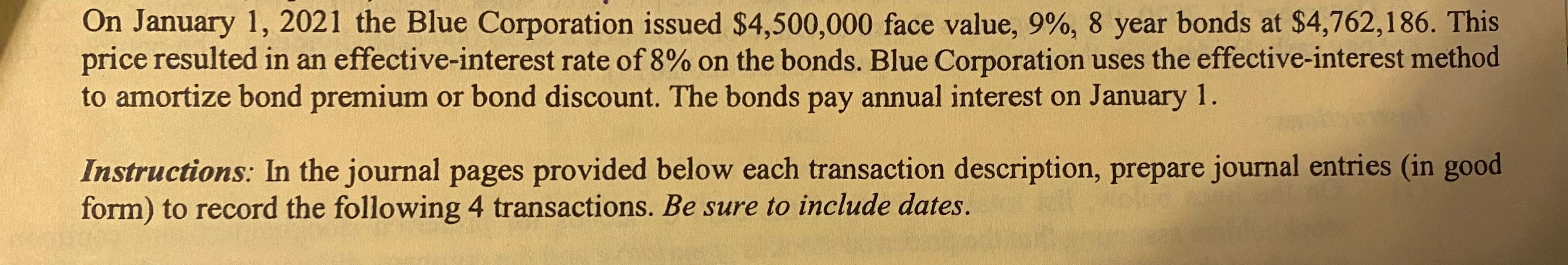 Please show work on how you got the answer On January 1,