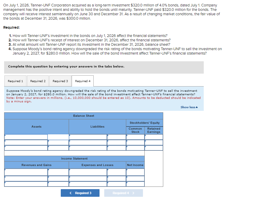  On July 1,2026, Tanner-UNF Corporation acquired as a long-term Investment $320.0