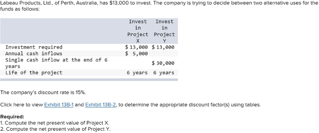 Exhibit 13B-1 pictured first, Exhibit 13B-2 pictured second after question. Labeau Products,