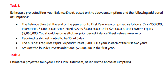  Please answer Task 6 only!!! Task 1: Estimate revenues from year