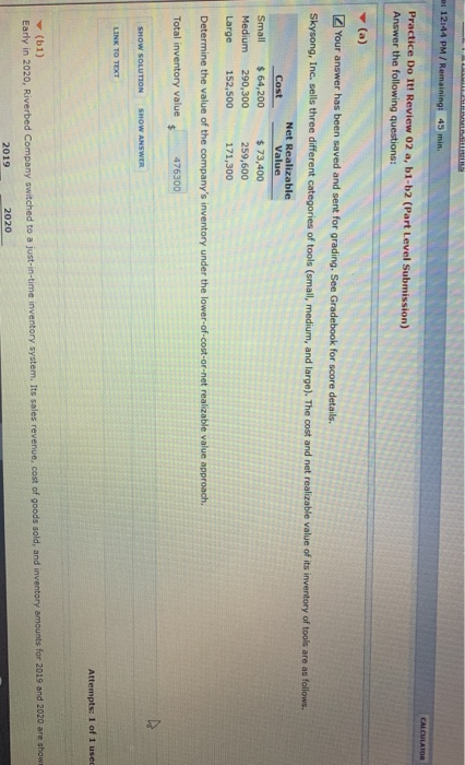  : 12144 PM / Remainingi 45 min. CALCULATOR Practice Do It!