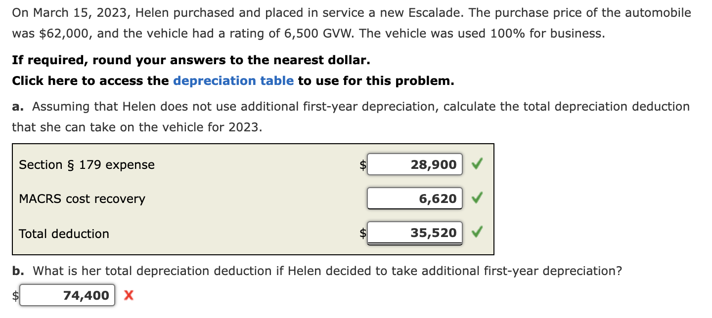  On March 15,2023, Helen purchased and placed in service a new
