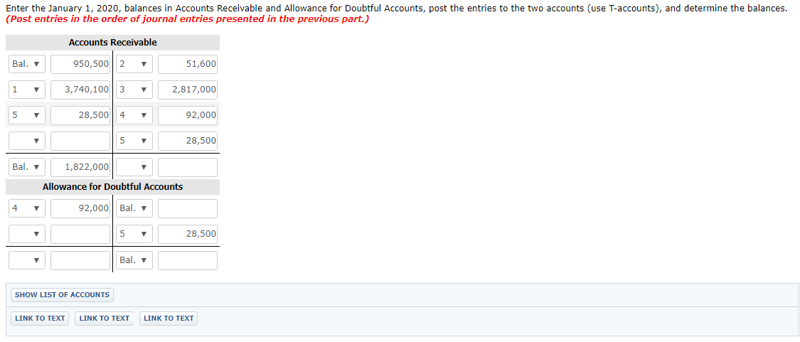 the following transactions related to receivables. 1. Sales on account 2. Sales