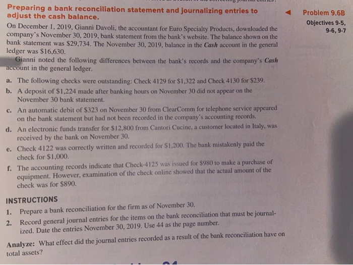  D u LIIS Preparing a bank reconciliation statement and journalizing entries