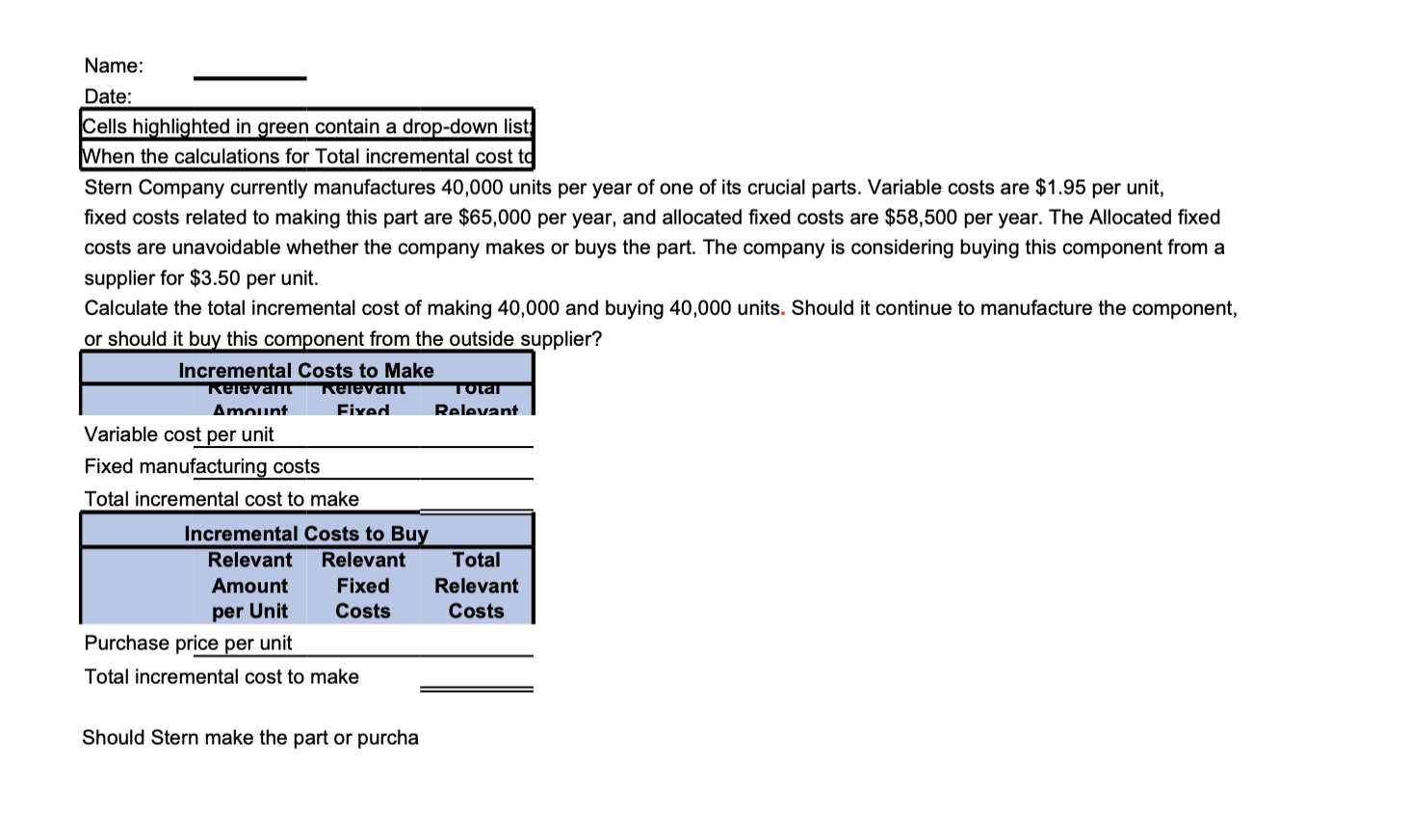 appropriate response fror h the calculation for combined total net income (loss)