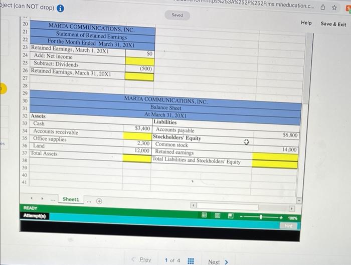 March 31. The Controller has asked you to help calculate the missing
