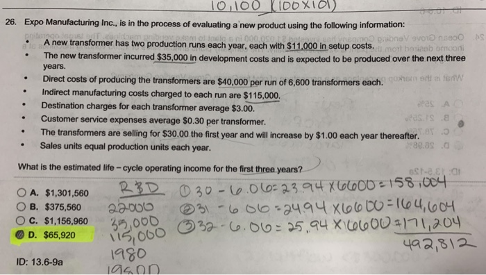 my calculations are off. the highlighted answer is correct please help to
