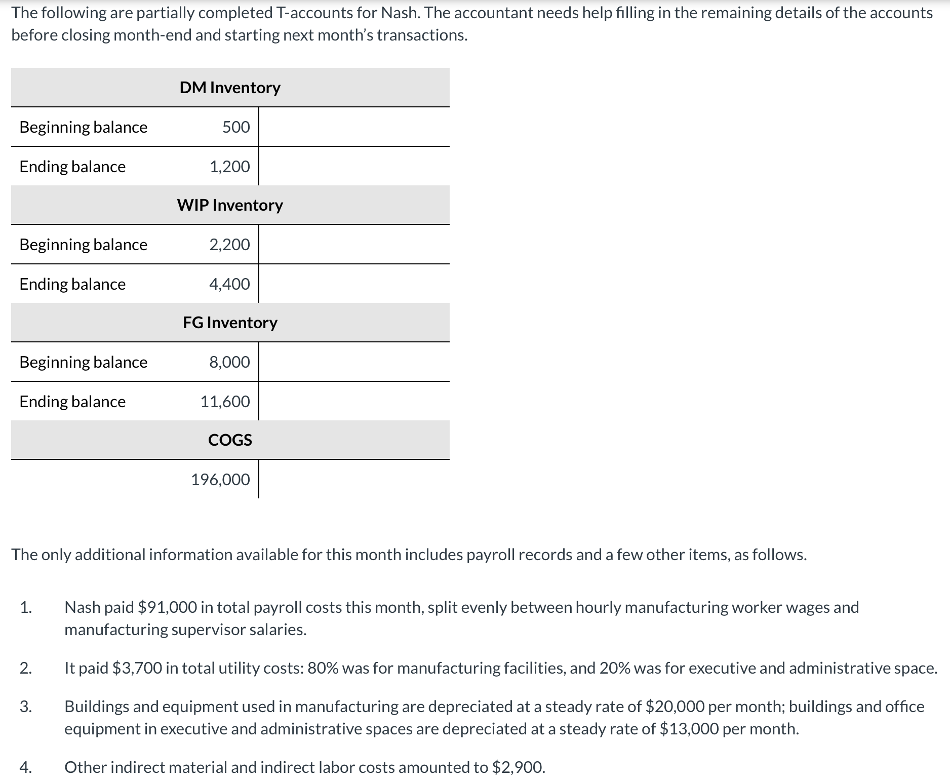  DETERMINE THE COGS AND COGM THIS MONTH. 