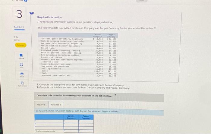 Pepper Compery for the year ended Oecember 31 . L. Compute the