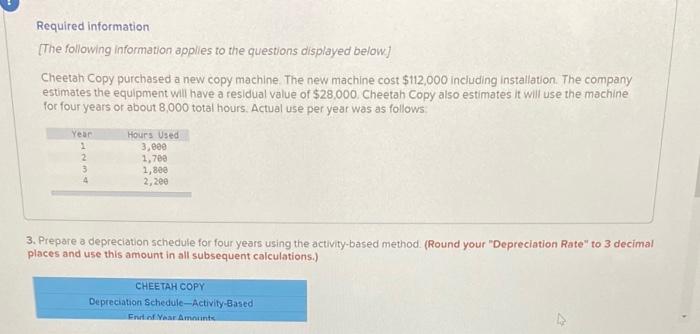 Please help me solve this! Required information [The following information applies to