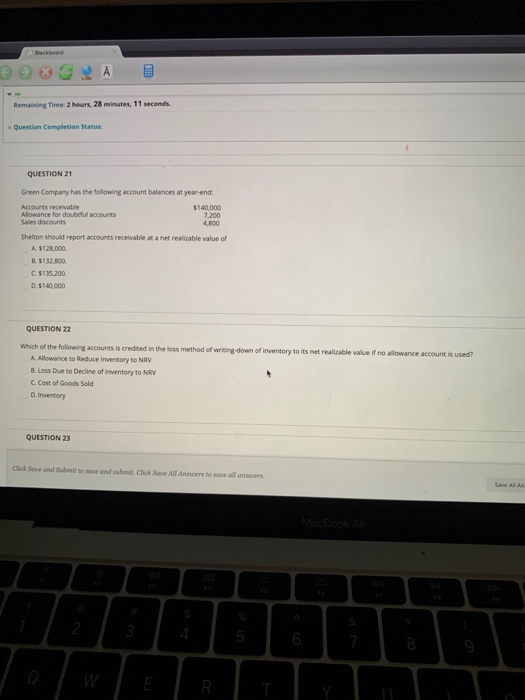 D. Debit Accounts Receivable, credit Allowance for Double Accounts QUESTION 19 What