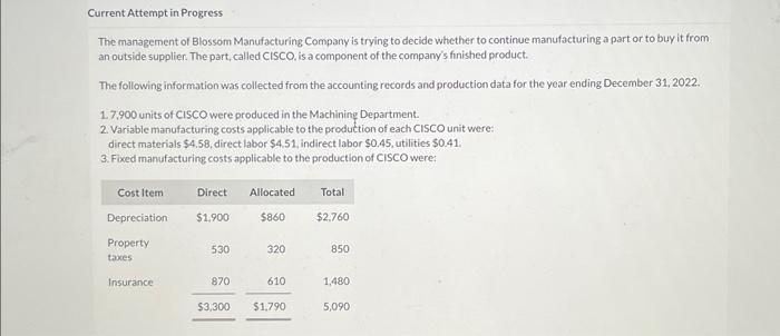  All variable manufacturing and direct fixed costs will be eliminated if
