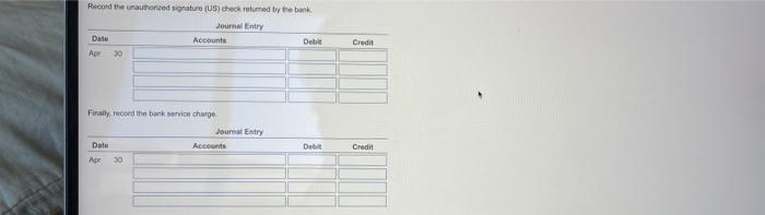 Beginning balance Deposits and other additions: April 1 650 EFT 4 2,761