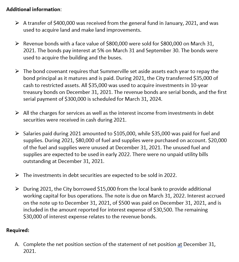 of January 1, 2021, the City of Summerville began operating a municipal