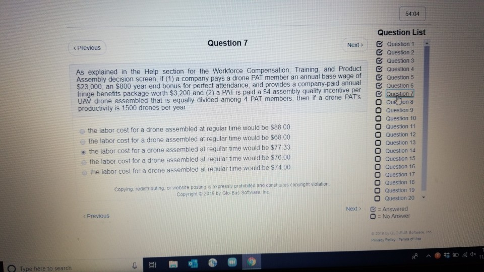 54:04 Question 7 > As explained in the Help section for