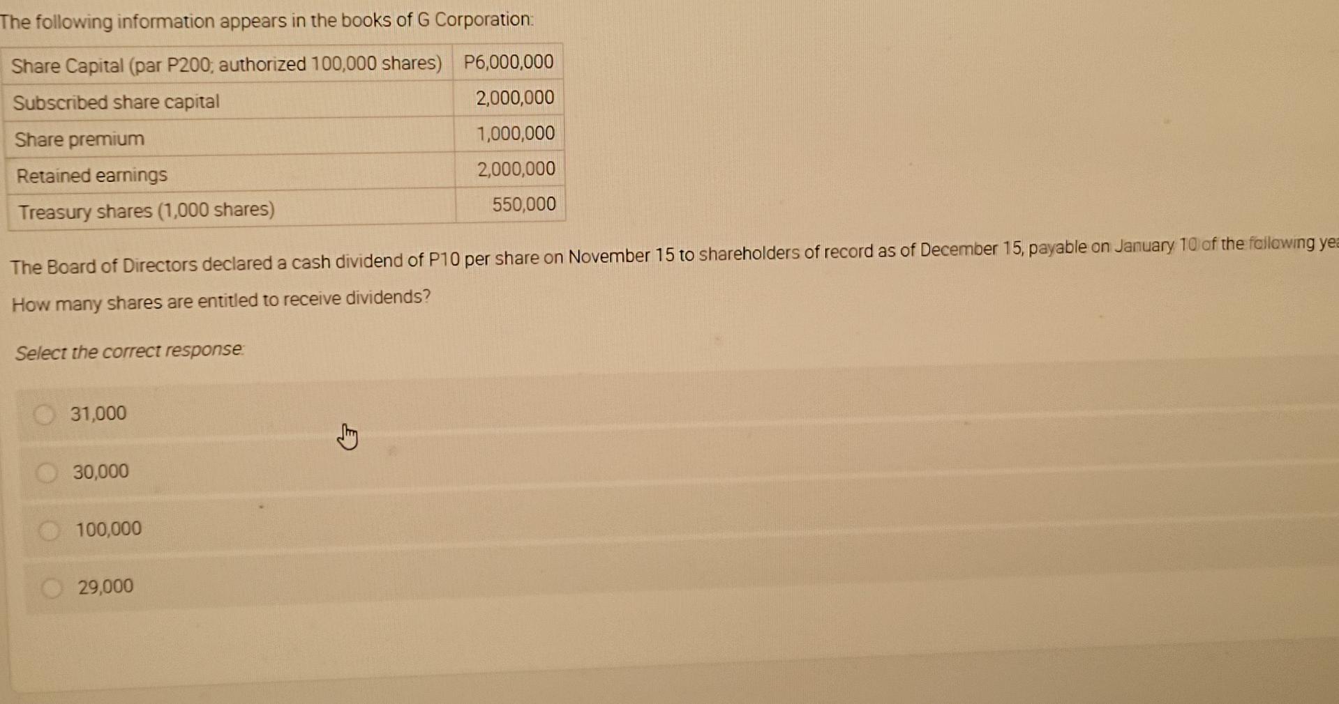 O Close corporation Sol Company declared a 10% share dividend. The market