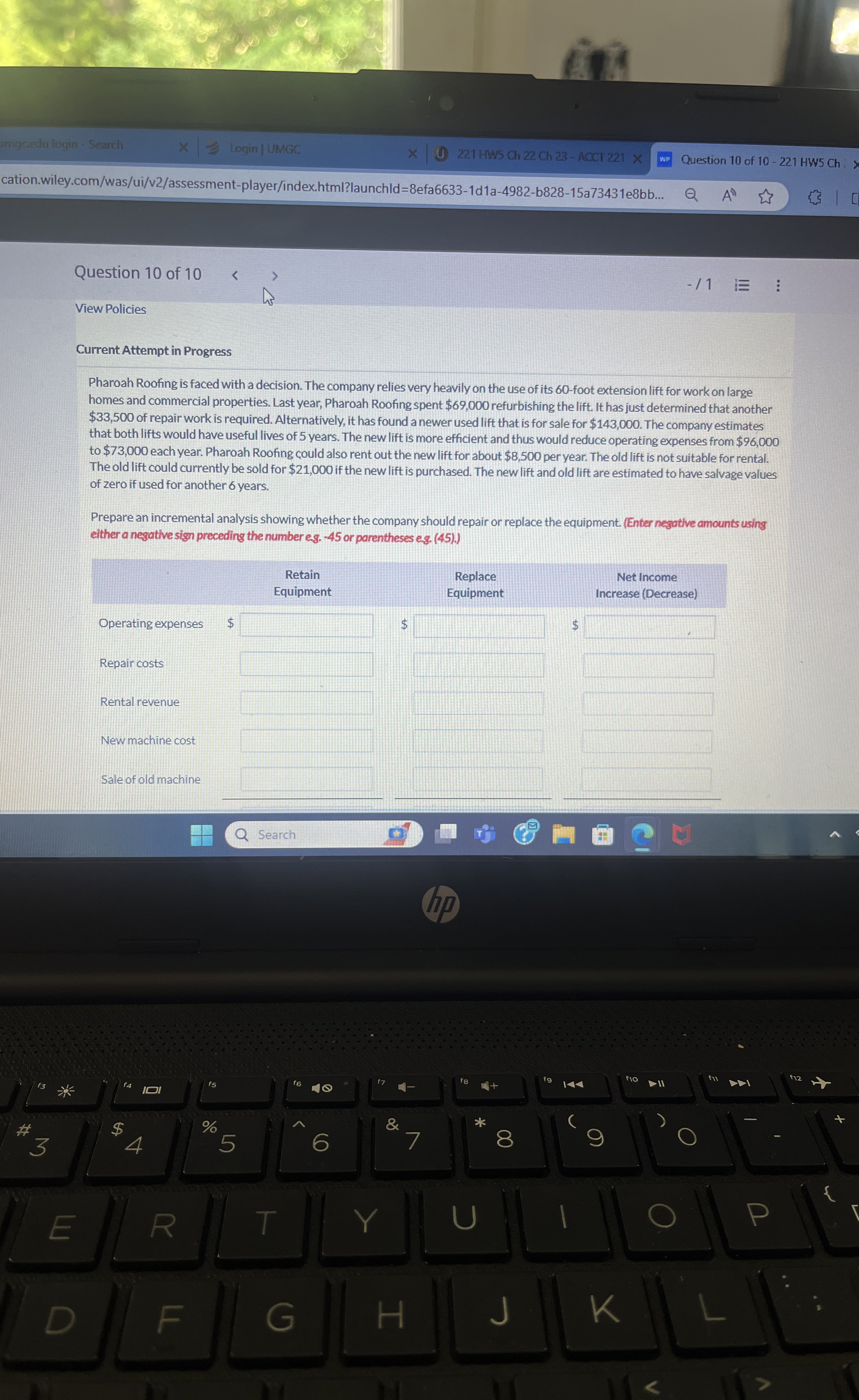  Current Attempt in Progress Pharoah Roofing is faced with a decision.