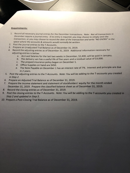 Not all transactions in December require a journal entry. If no entry