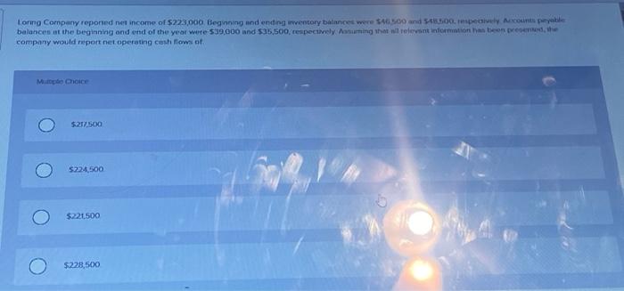  help asap please corpany would ripoit net operating cisti floms of