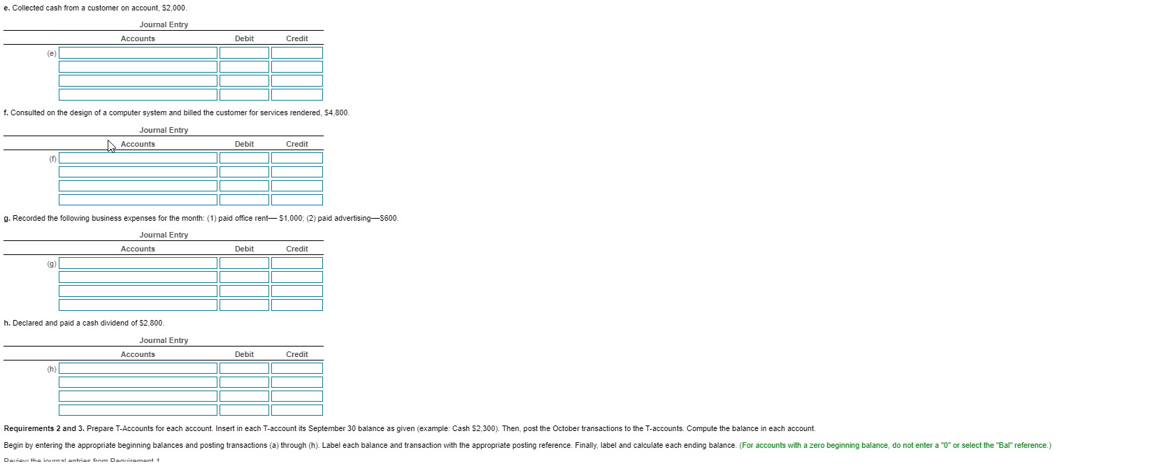 of the transactions on their accounting equation. (Click the icon to view