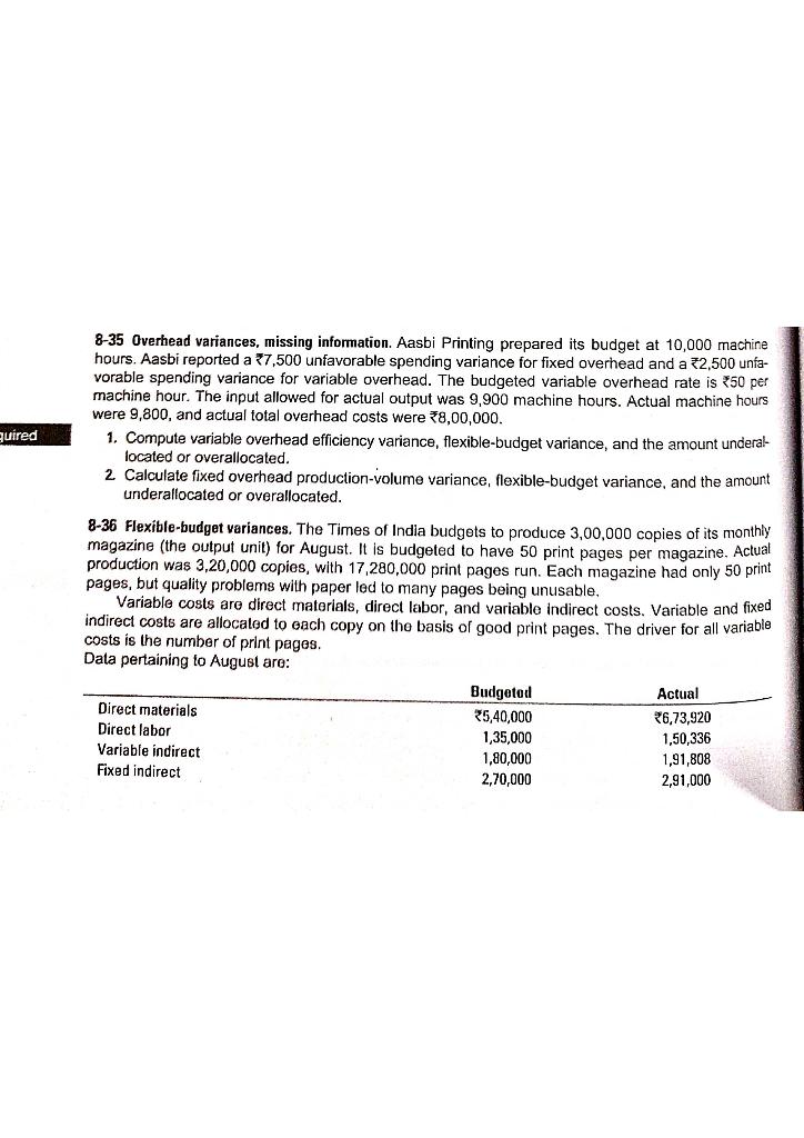  Please answer both if possible Priority is 8-36 guired 8-35 Overhead